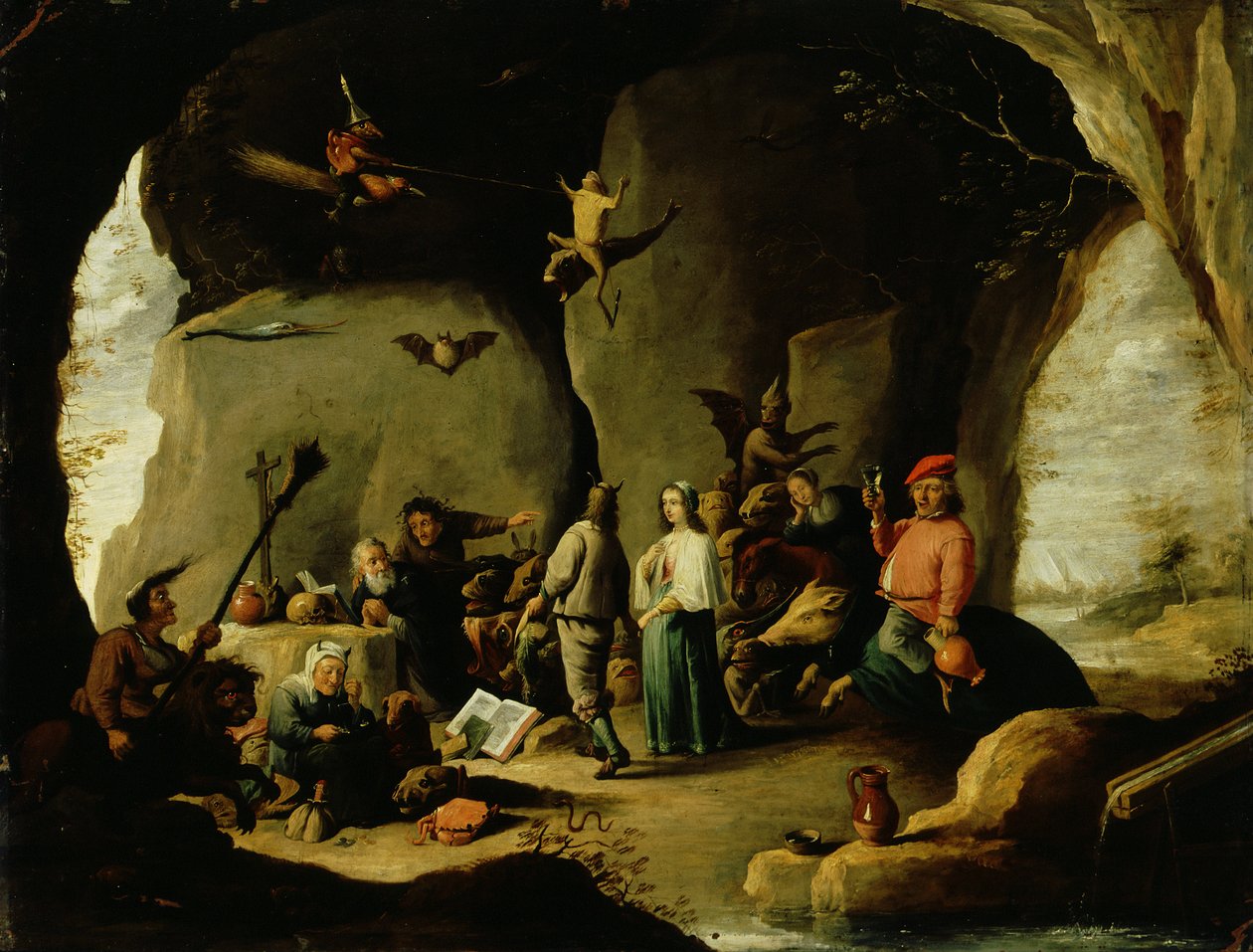 Pyhän Antoniuksen kiusaus tekijältä David the Younger (attr. to) Teniers