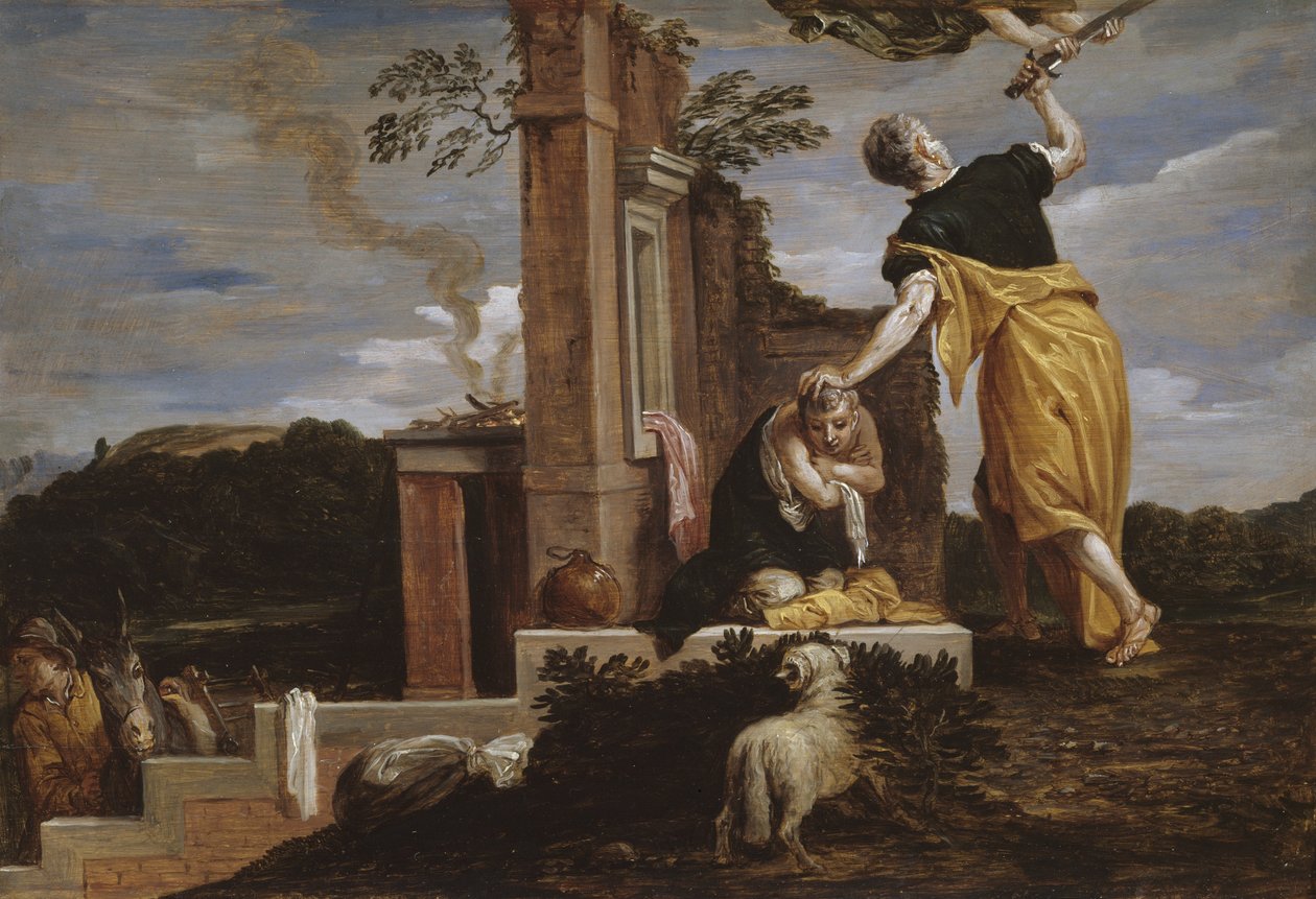 Abrahamin Iisakin uhri, 1654-56 tekijältä David Teniers the Younger