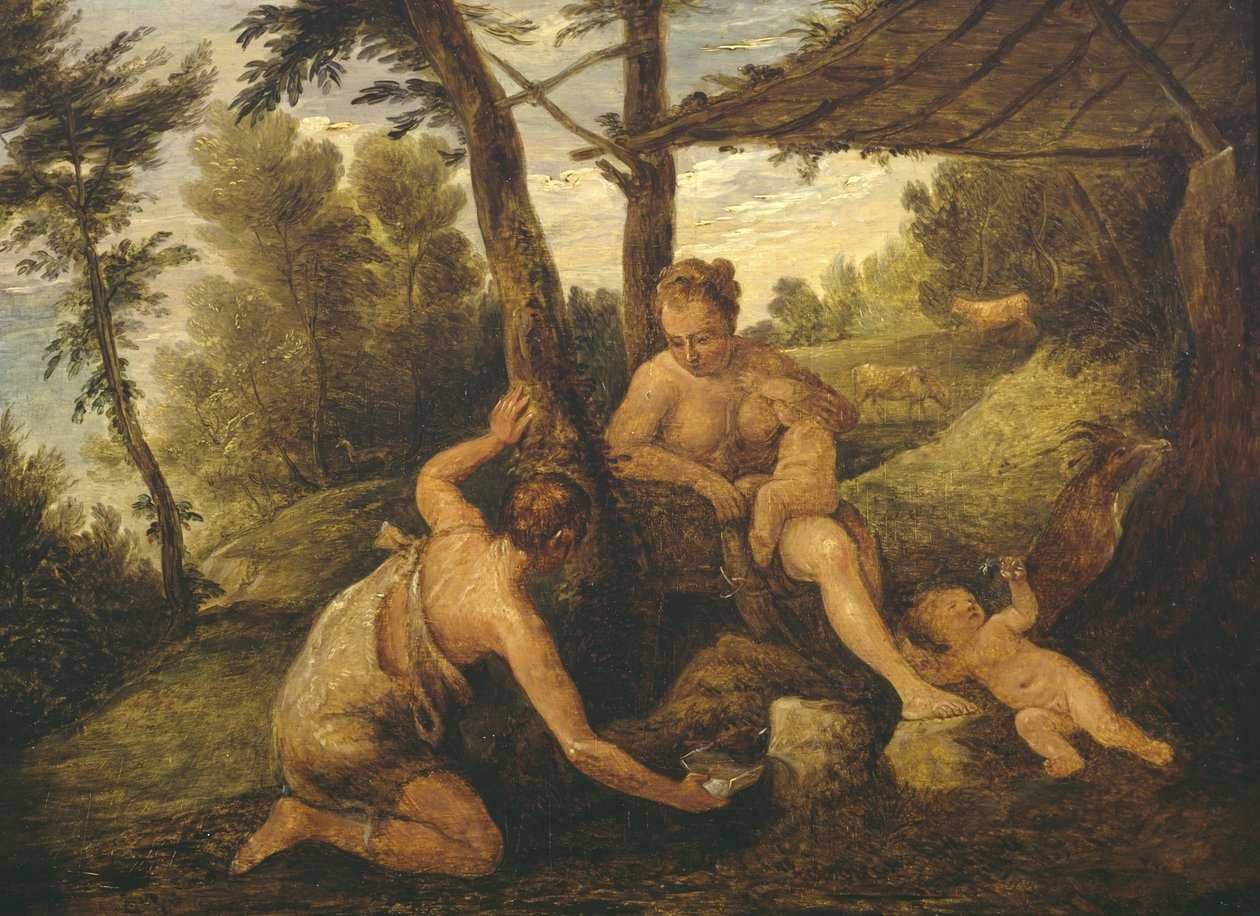 Adam ja Eeva karkotuksen jälkeen (Paulo Veronesen ja studion jälkeen) tekijältä David Teniers the Younger