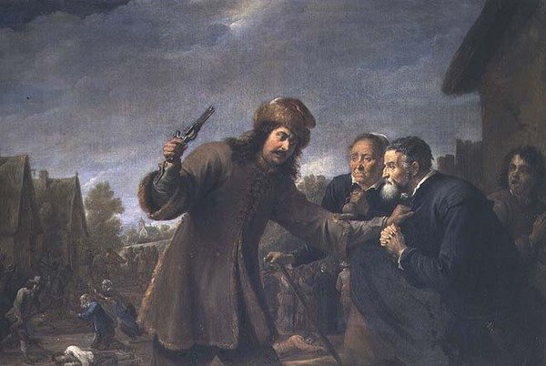 Hyökkäys kylää vastaan, 1648 tekijältä David Teniers the Younger