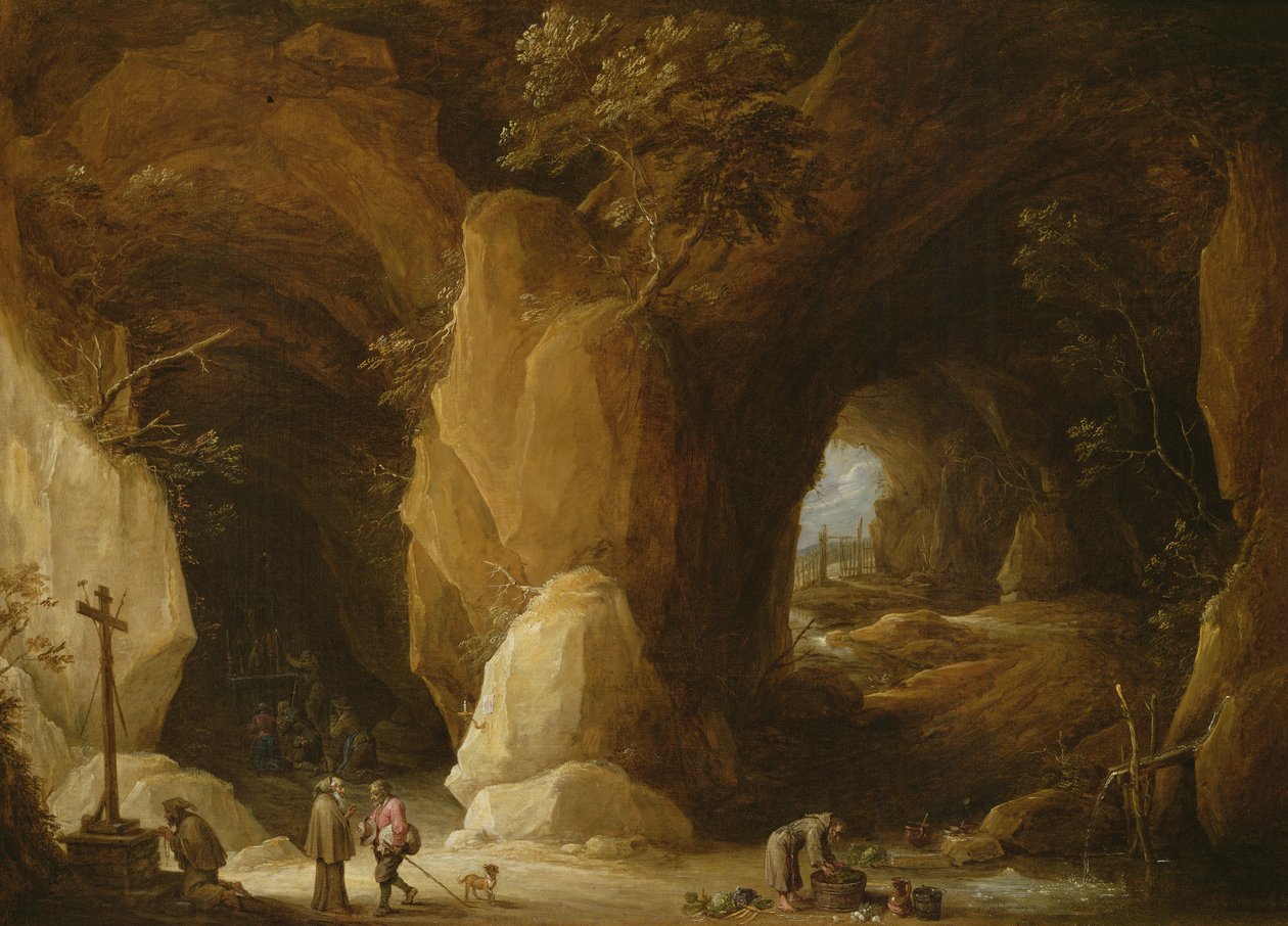Erakot luolassa, 1600-luku tekijältä David Teniers the Younger