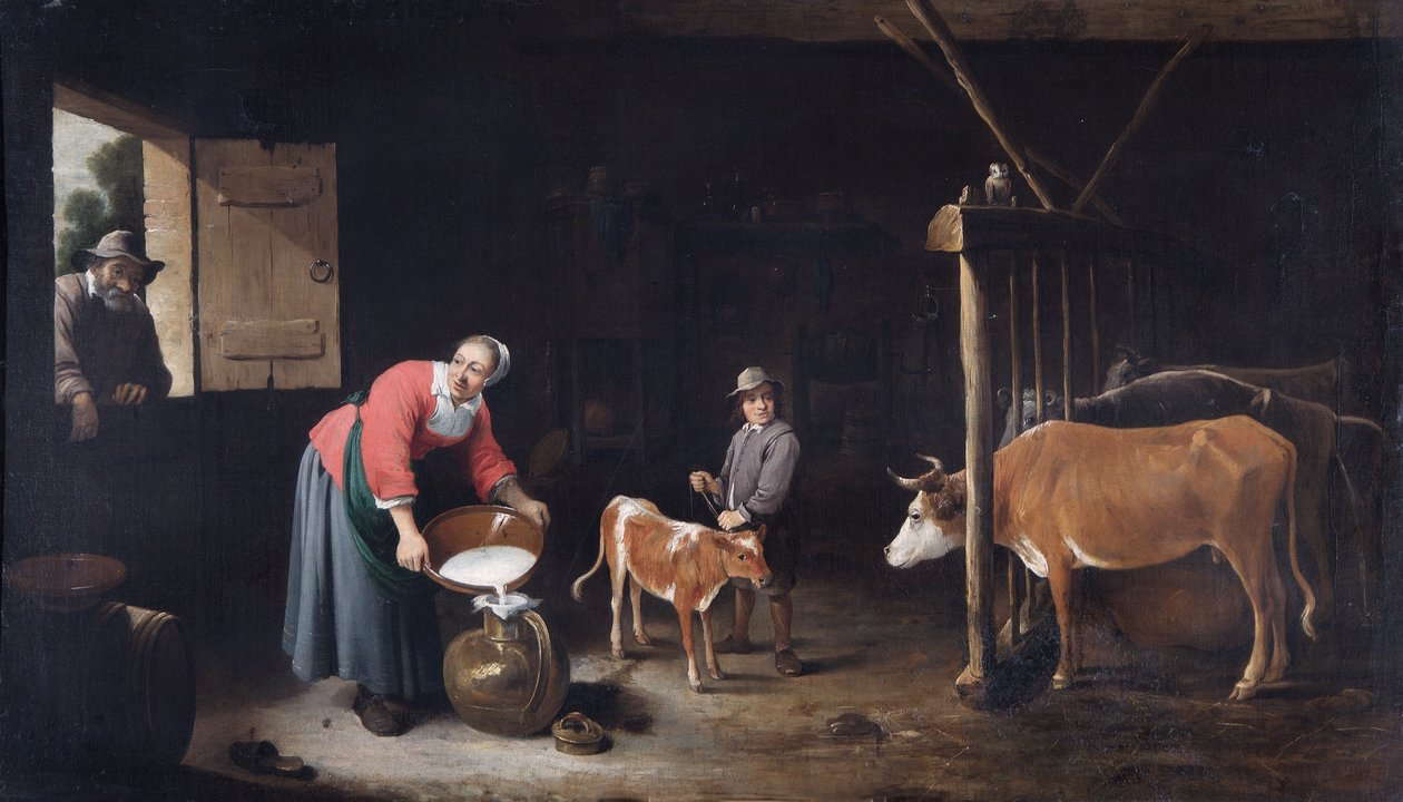 Navetan sisustus, n. 1640-50 (öljy kankaalle) tekijältä David Teniers the Younger