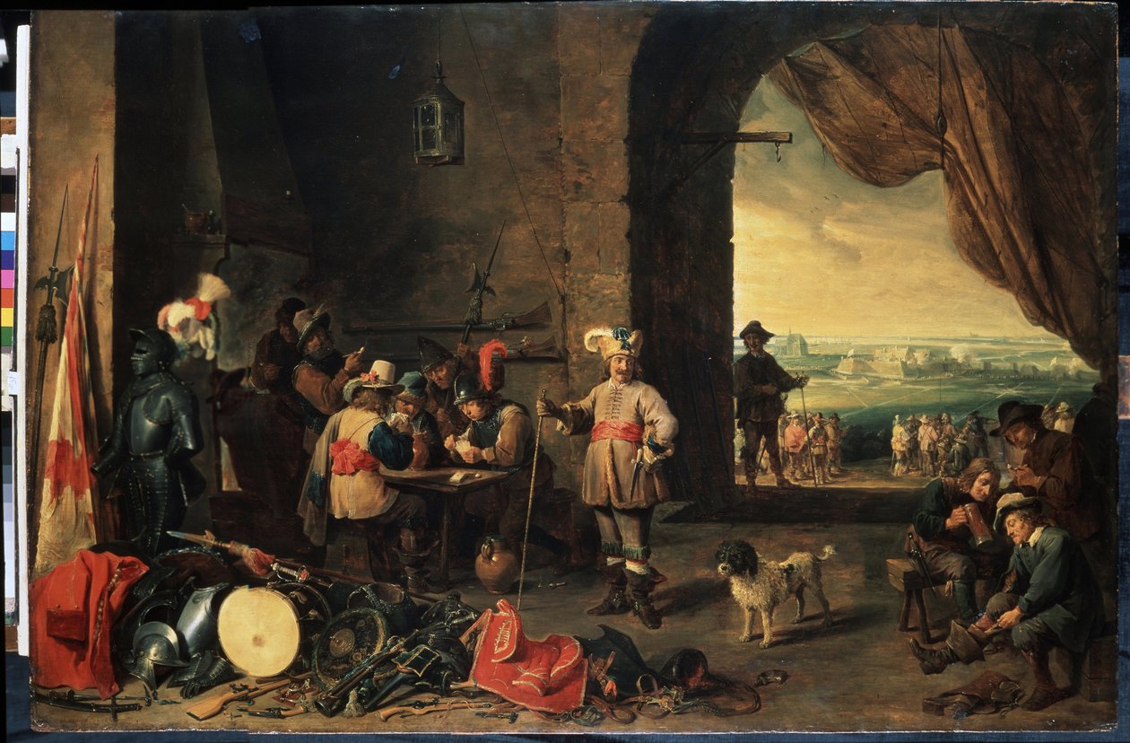 Vartiohuone. David Teniersin nuoremman (1610-1690) maalaus. Öljy puulle, 69 x 103 cm tekijältä David Teniers the Younger
