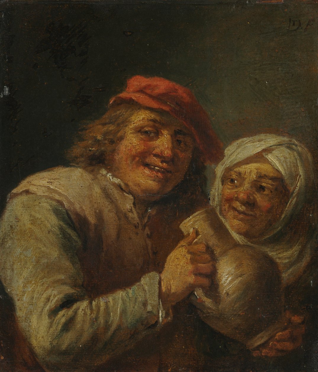 Vanha mies ja nainen tekijältä David Teniers the Younger