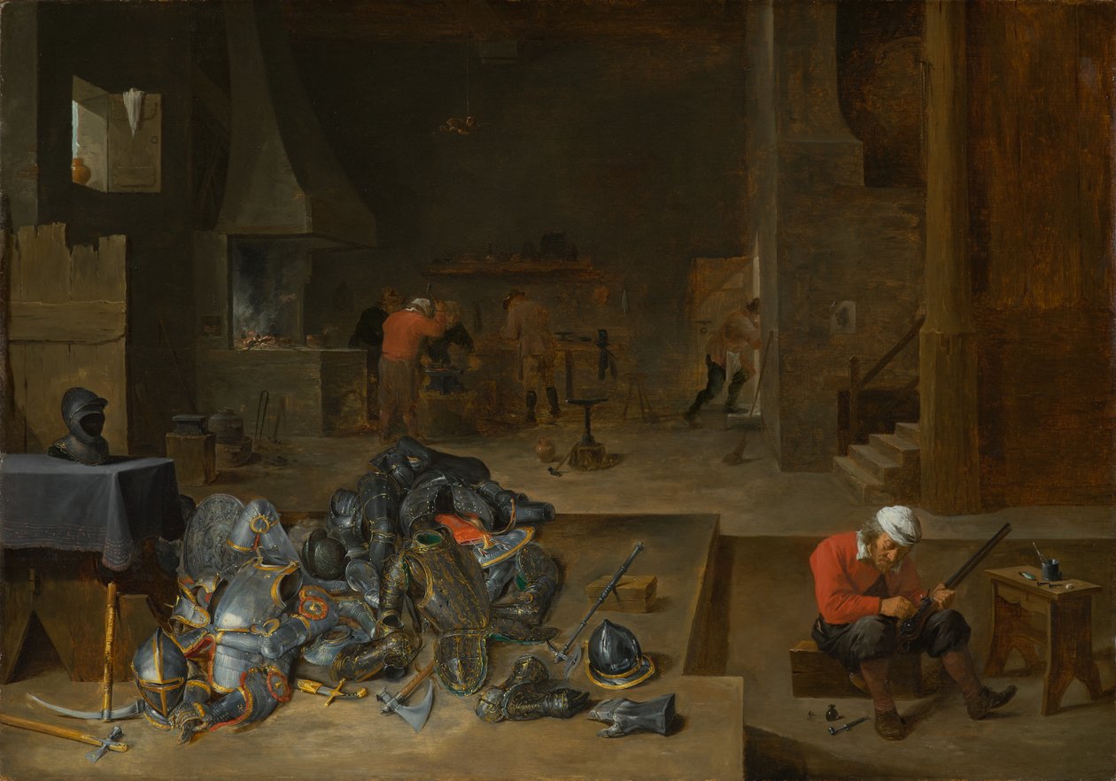 Panssarimiesten kauppa, noin 1640-1645 tekijältä David Teniers the Younger