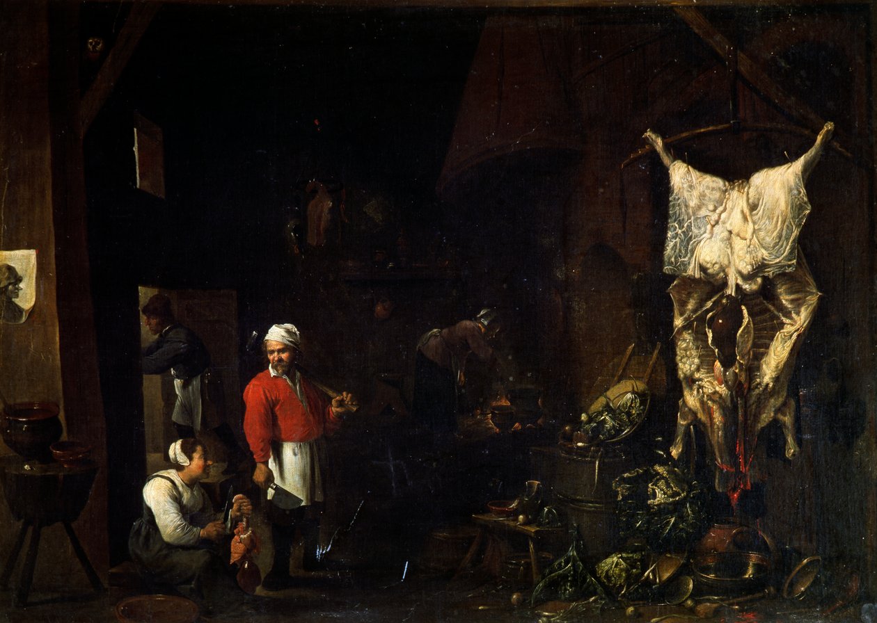 The Butcher (öljy kankaalle) tekijältä David Teniers the Younger
