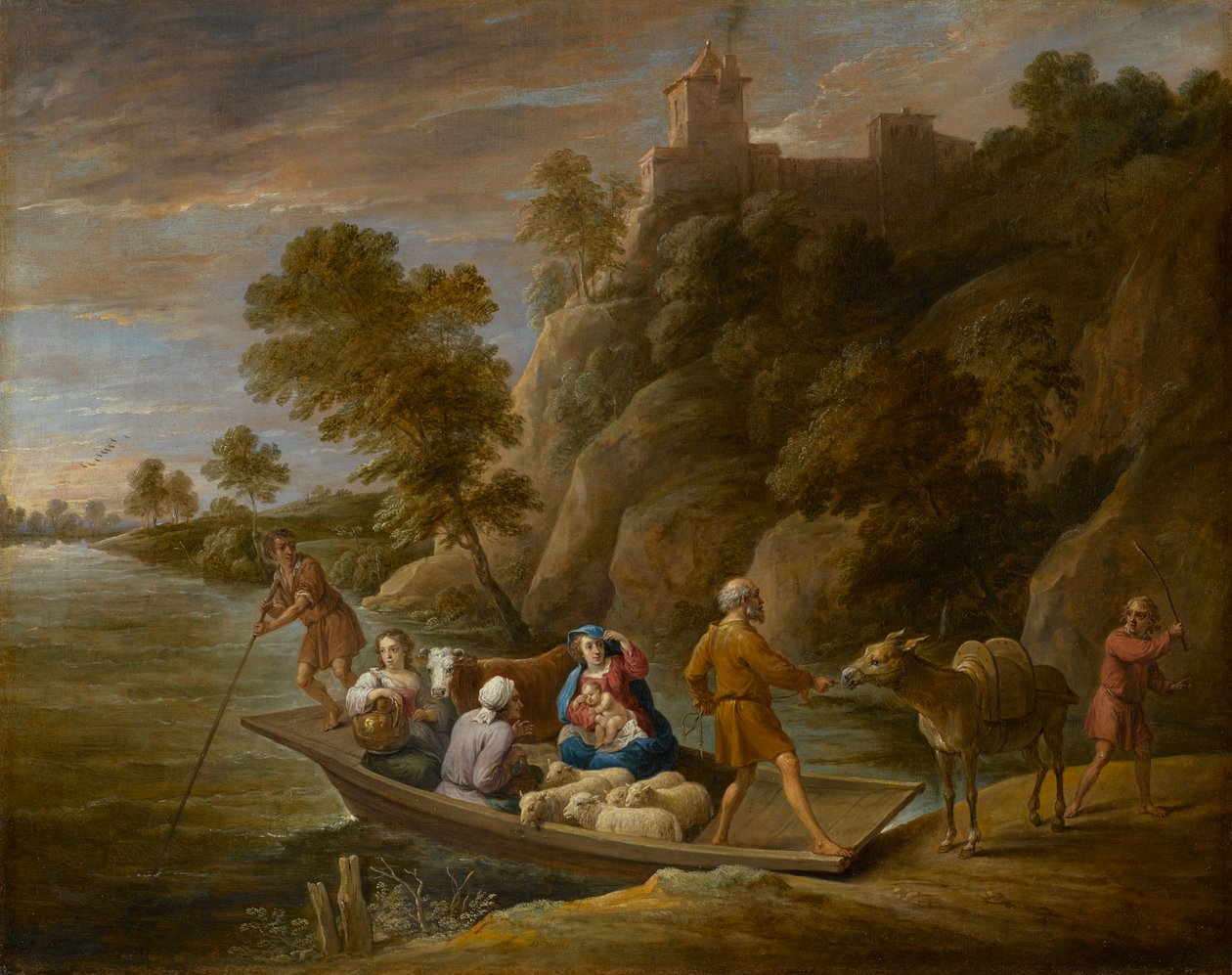 Lento Egyptiin, noin 1660-luku (öljy kankaalle) tekijältä David Teniers the Younger