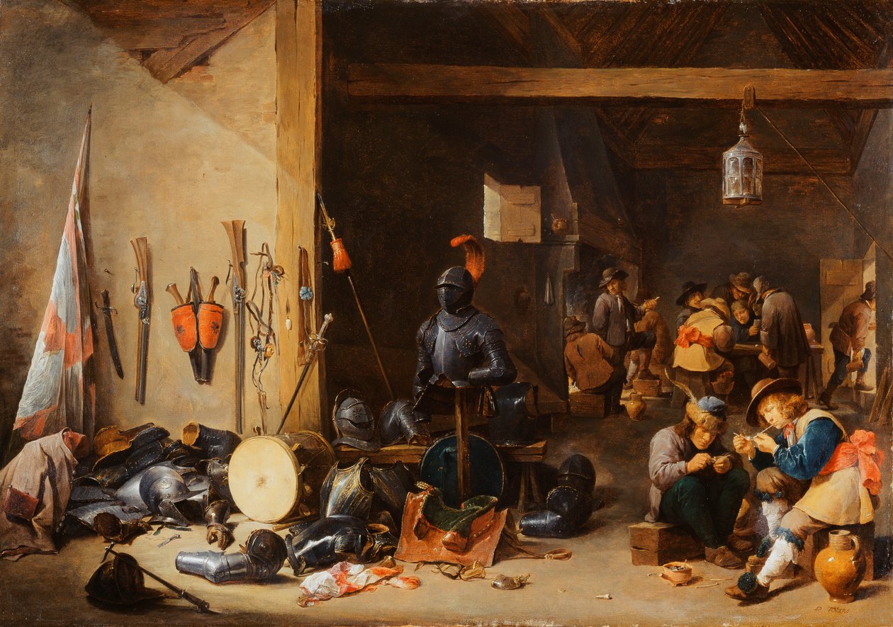 Vartiohuoneen sisustus, noin 1640-luku tekijältä David Teniers the Younger