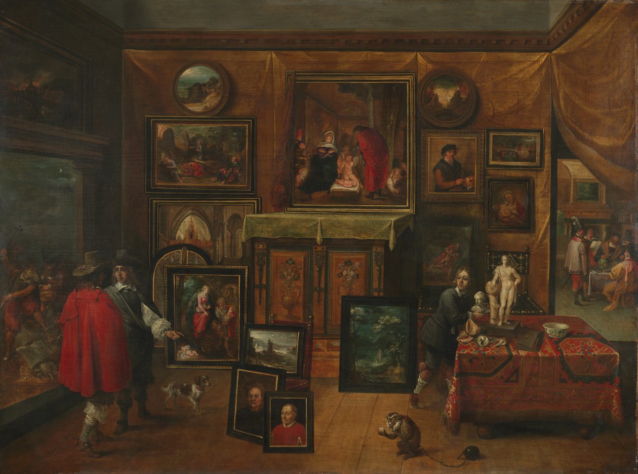 Kuvagallerian sisustus, n. 1640 tekijältä David Teniers the Younger