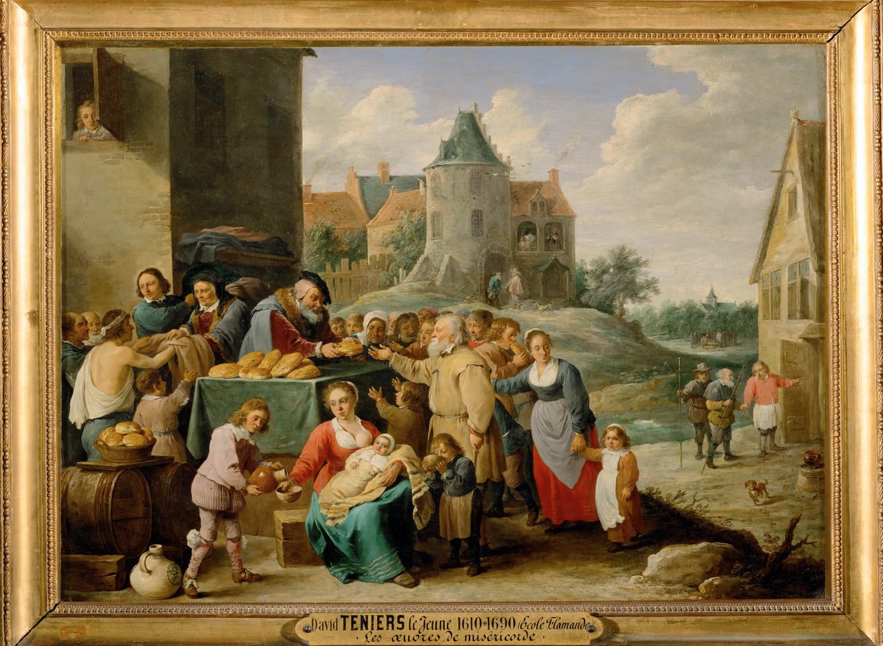 Seitsemän laupeuden tekoa - Nälkäisten ruokkiminen ... tekijältä David the Younger Teniers