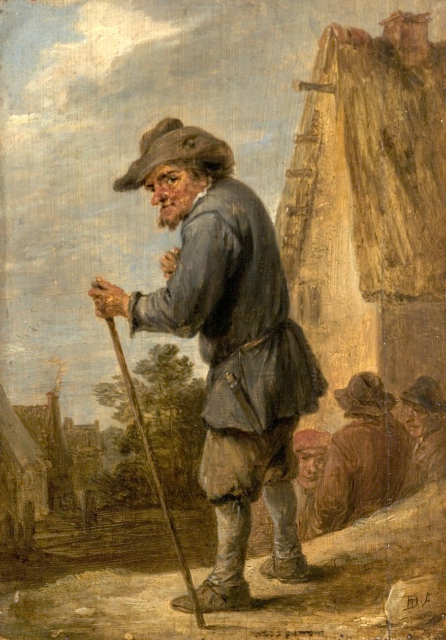 Kyläkohtaus neljän talonpojan kanssa tekijältä David Teniers the Younger