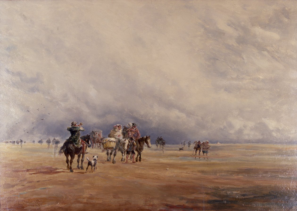 Lancaster Sands, Morecambe Bay (Treasures) 1842 (öljy kankaalle) tekijältä David the younger Cox