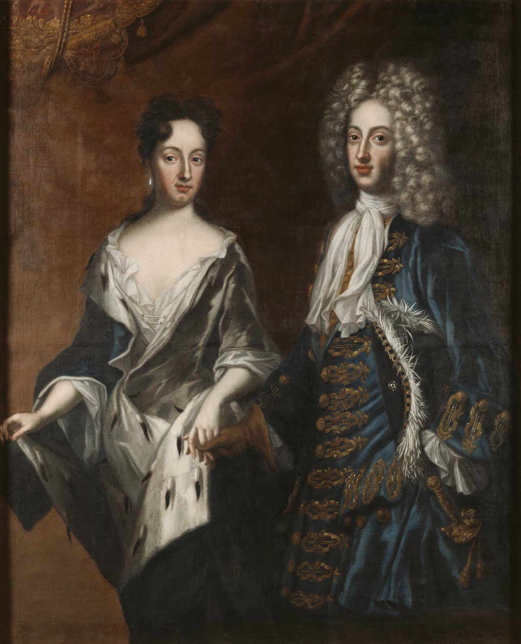 Frederic IV de Holstein Gottorp ja Edwige Sophie de Suede - Frederick IV (1671-1702), Holstein-Gottorpin herttua ja herttuatar Hedvig Sofia (1681-1708), kirjoittanut Krafft, David, von (1655-1724). Öljy kankaalle tekijältä David von Krafft