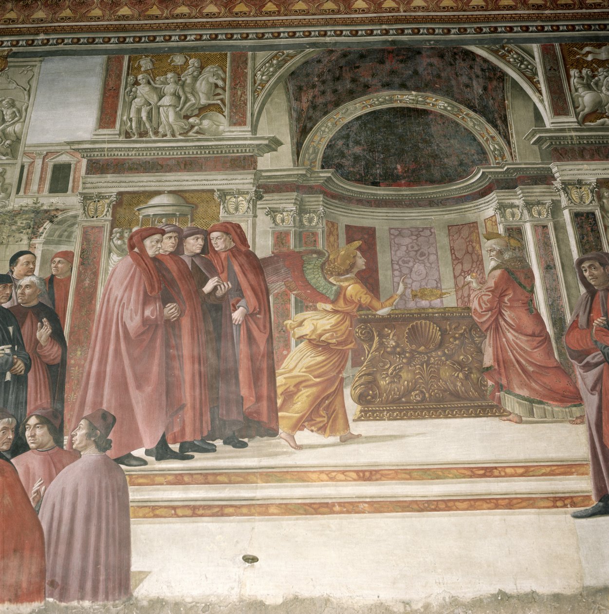 Enkeli ilmestyy Pyhälle Sakarialle temppelissä, 1485-1490 tekijältä Domenico Ghirlandaio