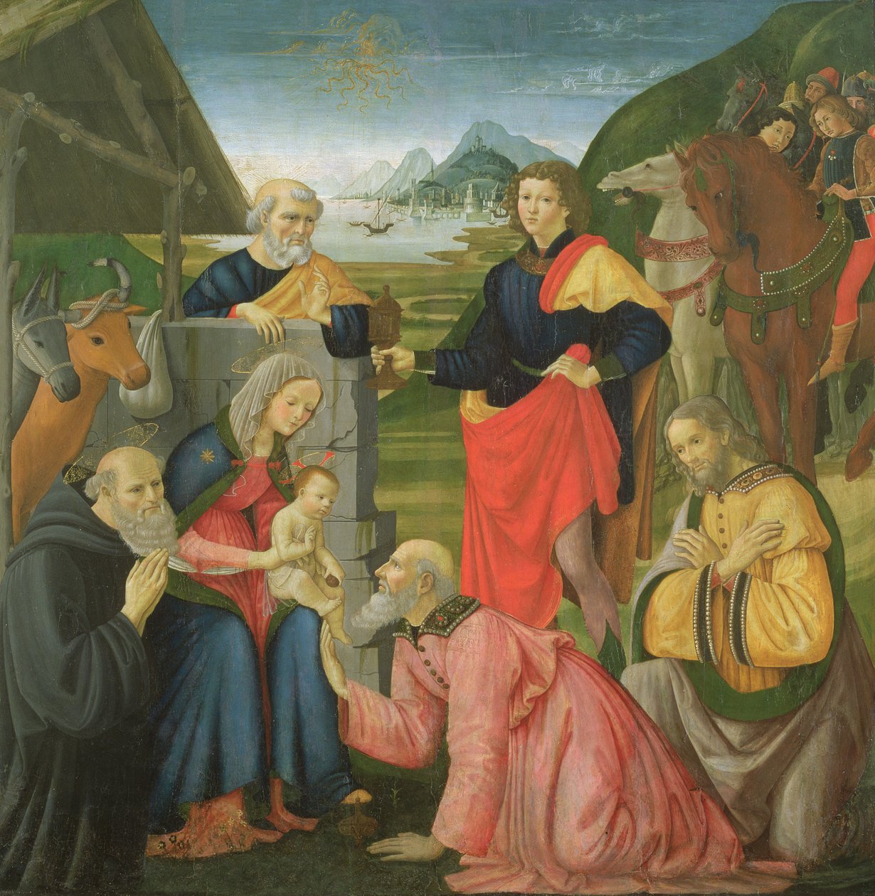 Taikaiden palvonta tekijältä Davide and Domenico  Ghirlandaio