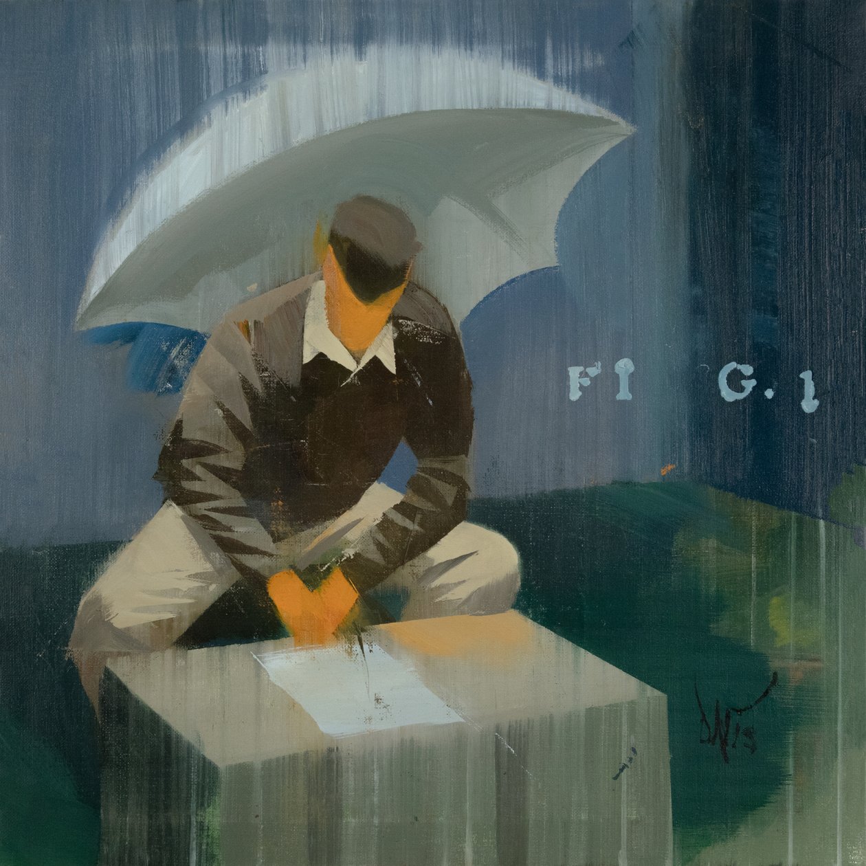 Marcel Broodthaers 22 (KUVA 1), 2024 (öljy pellavalle). tekijältä Davis Lisboa