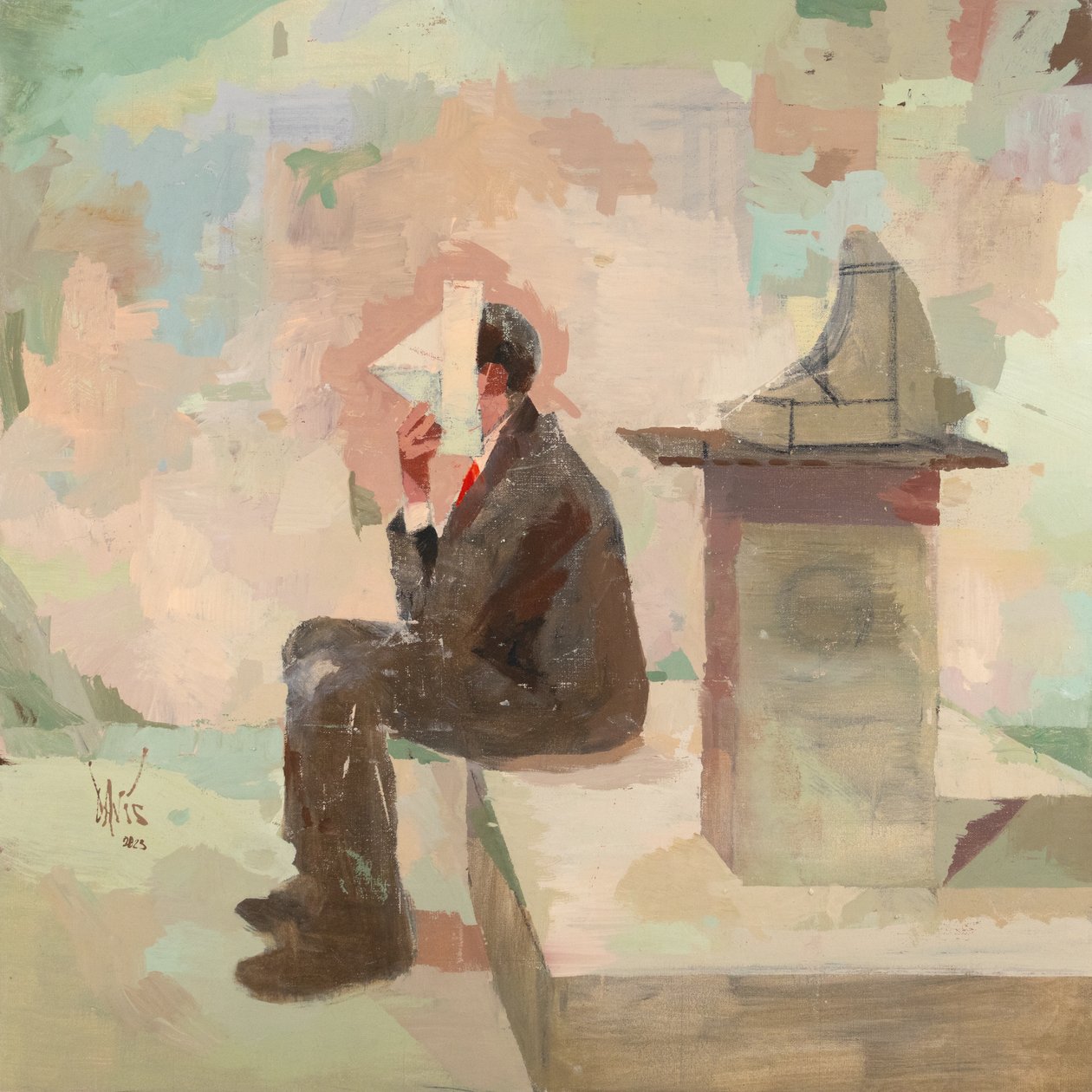 Marcel Duchamp 20, 2023 (öljyä pellavalle). tekijältä Davis Lisboa