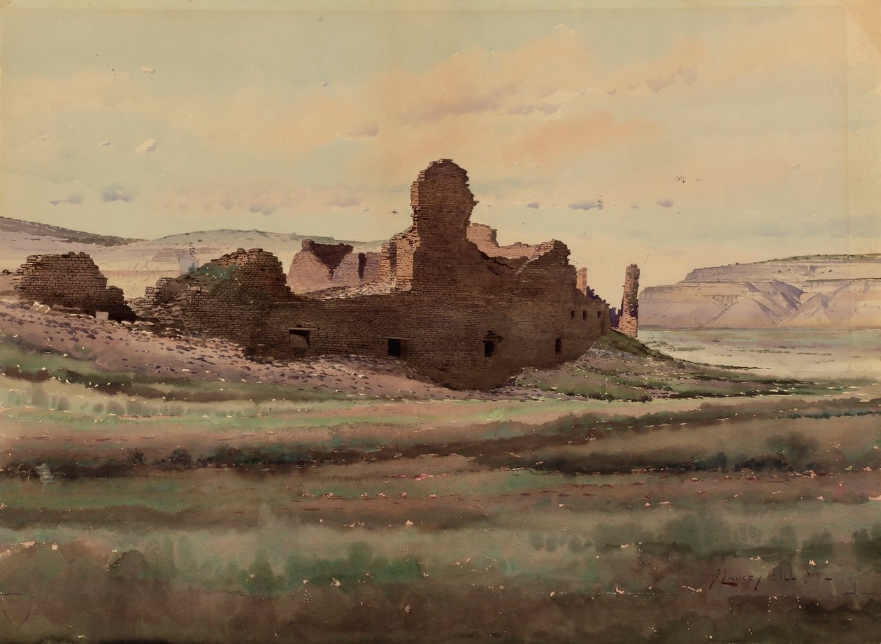 Pueblo Boniton rauniot, Chaco Canyon, Uusi Meksiko tekijältä De Lancey Gill