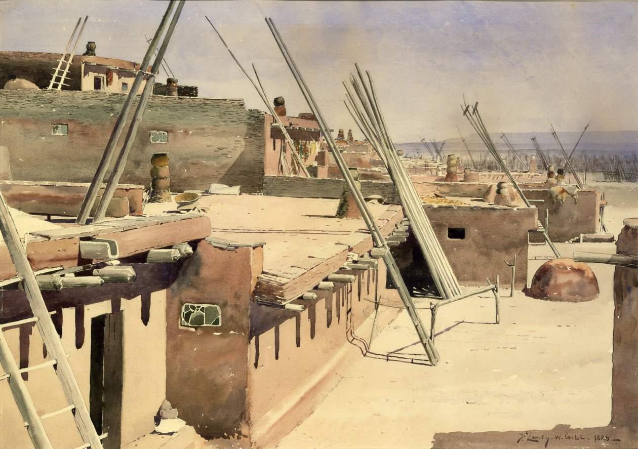 Street in Pueblo of Zuni, New Mexico, 1888. tekijältä De Lancey Gill