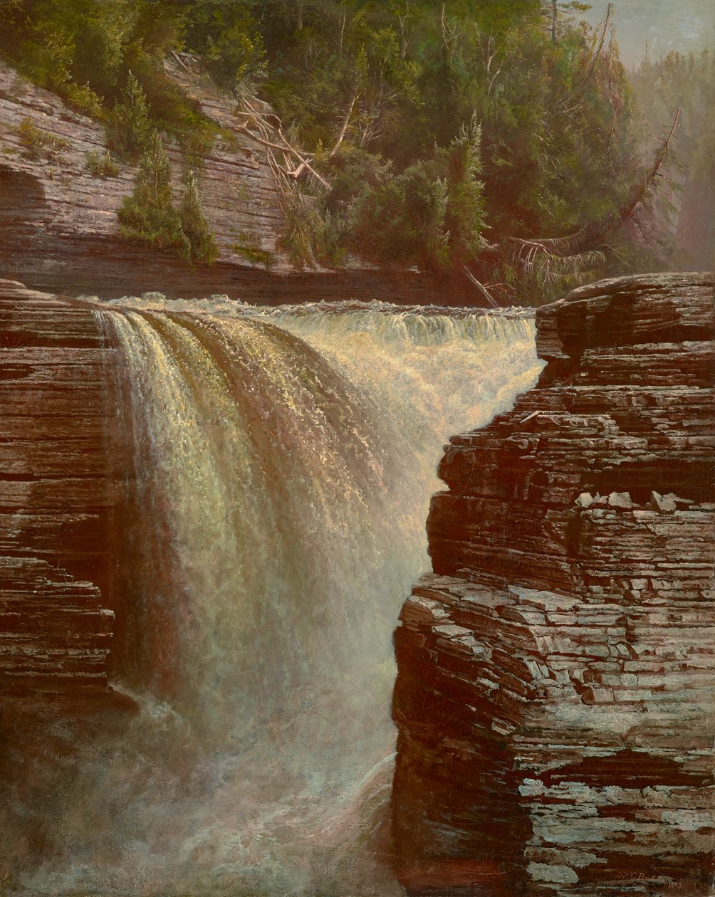 Trenton Falls Near Utica, New York 1873 (Öljy kankaalle) tekijältä De Witt Clinton Boutelle