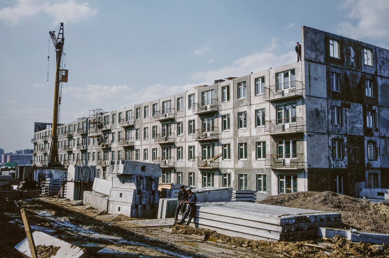 Neuvostoliitto, Bratsk, Irkutsk, Rakenteilla olevat uudet asunnot työläisiä varten tekijältä Dean Conger