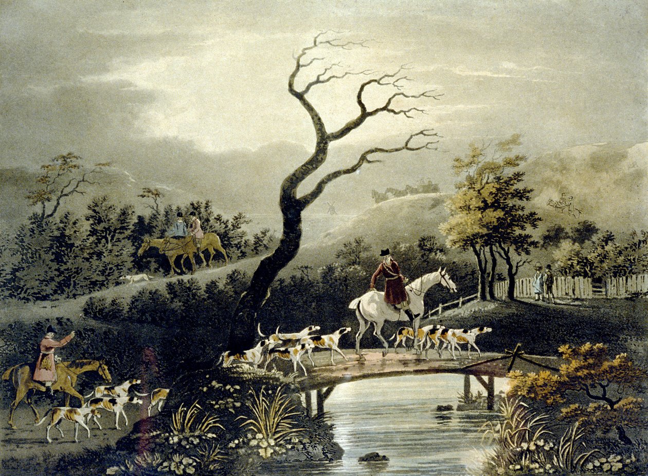 Night, Foxhunting, kaiverrus J.H. Clarke ja F. Jeakes tekijältä Dean Snr. (after) Wolstenholme