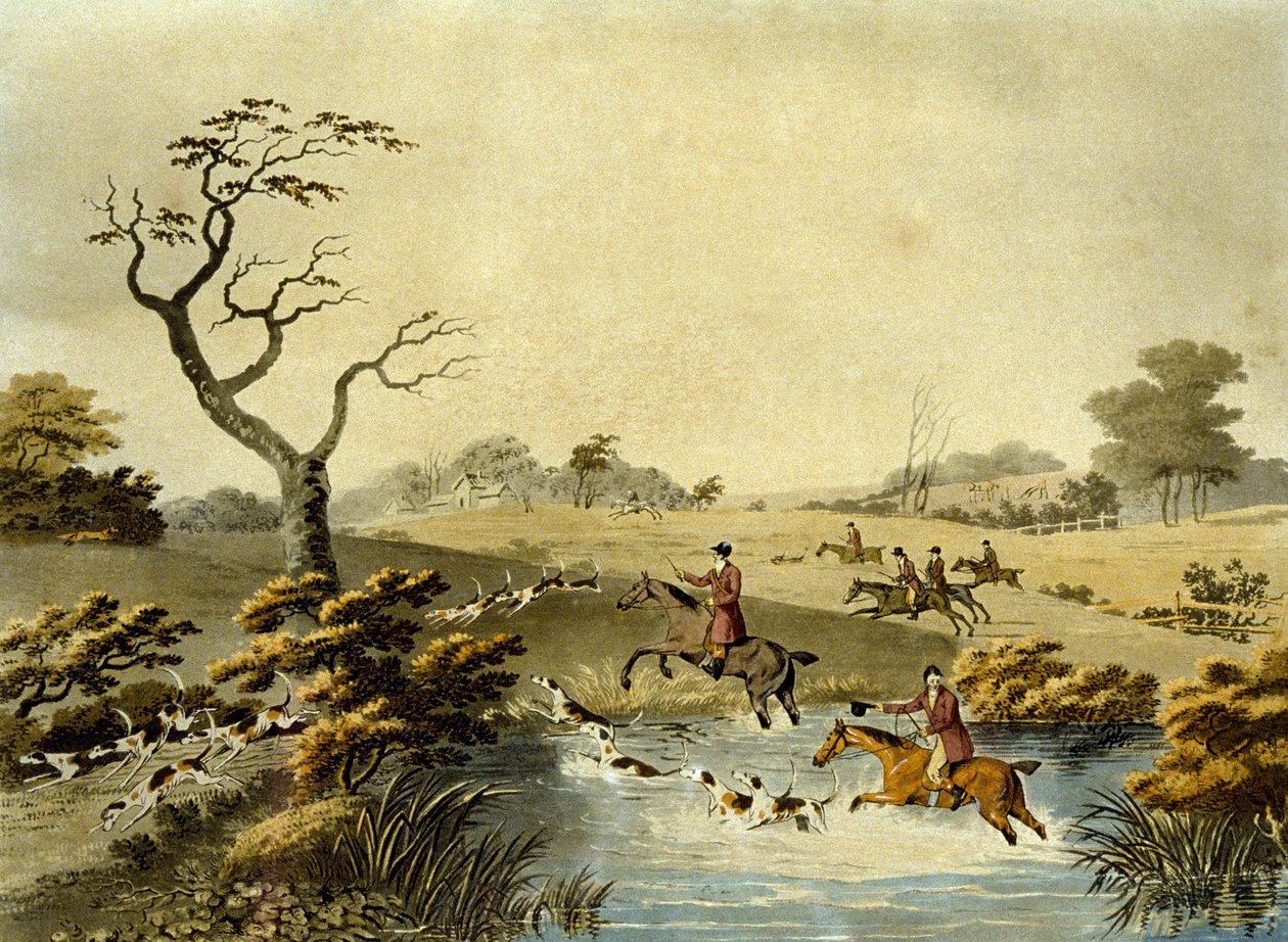 Noon, Foxhunting, kaiverrus J.H. Clarke ja F. Jeakes tekijältä Dean Snr. (after) Wolstenholme
