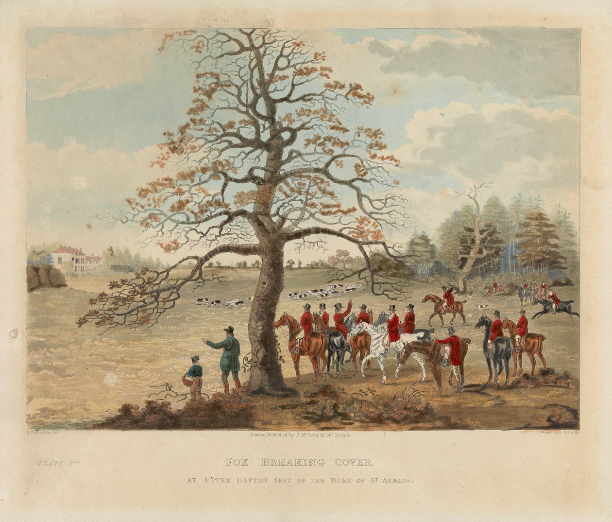 [Caça à raposa] conjunto de quatro: (2) Fox Breaking Cover / At Upper Gatton Seat of the Duke of St. tekijältä Dean Wolstenholme