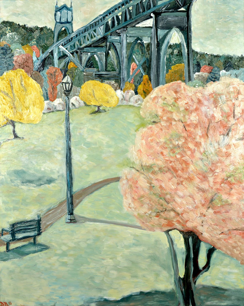 Cathedral Park, 2019 (akryyli kankaalle) tekijältä Deborah Eve Alastra