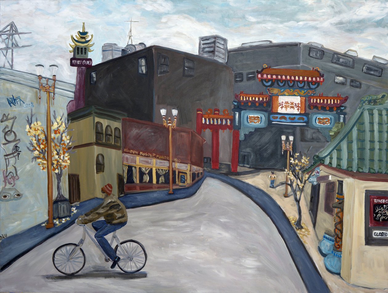 Chinatown Portland, 2018 (akryyli kankaalle) tekijältä Deborah Eve Alastra