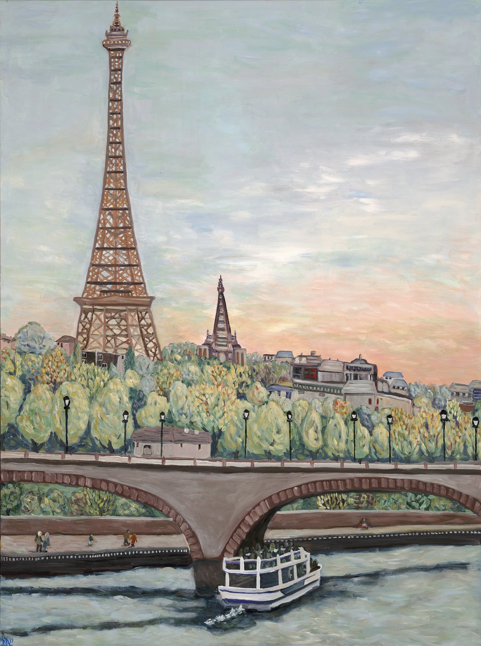 Eiffel-tornin näkymä, 2017 (akryyli kankaalle) tekijältä Deborah Eve Alastra