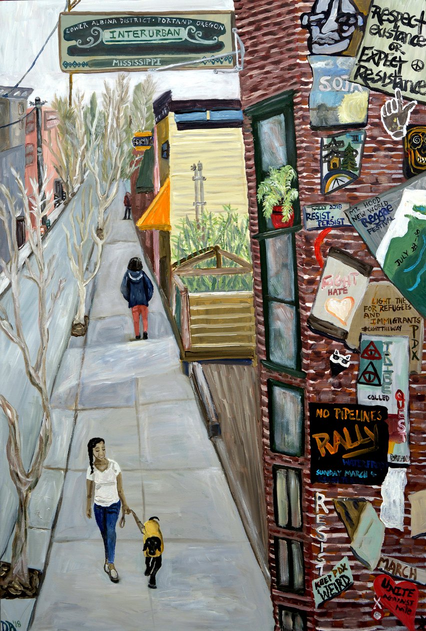 InterUrban, 2016 (akryyli kankaalle) tekijältä Deborah Eve Alastra