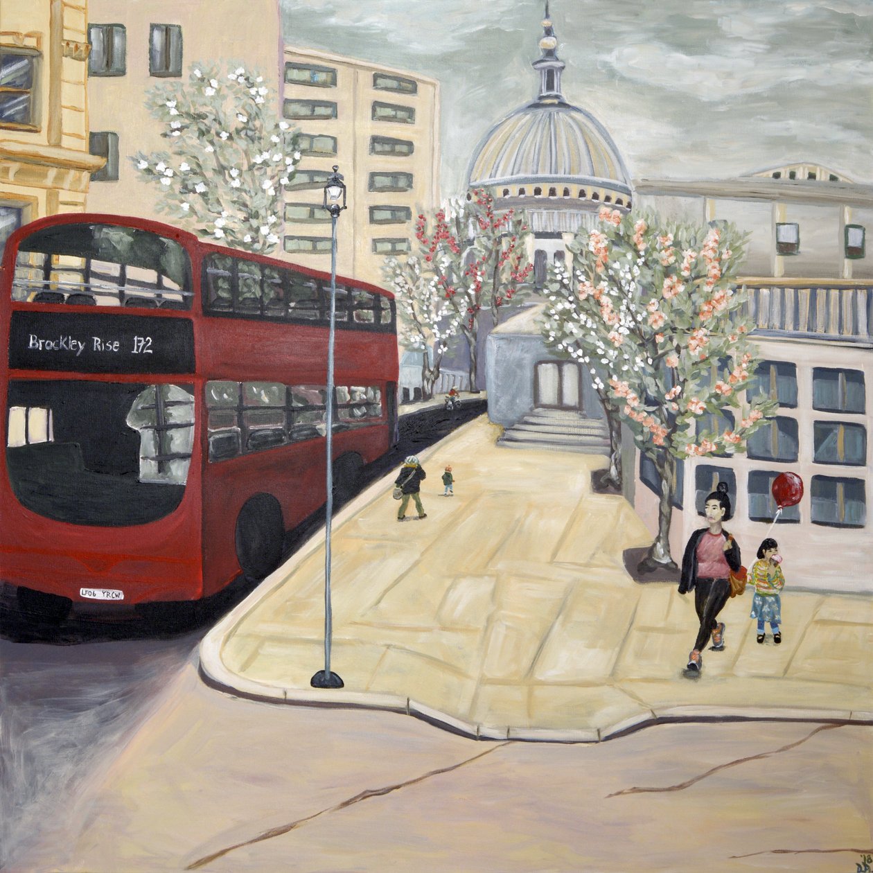 Londontown, 2017 (akryyli kankaalle) tekijältä Deborah Eve Alastra