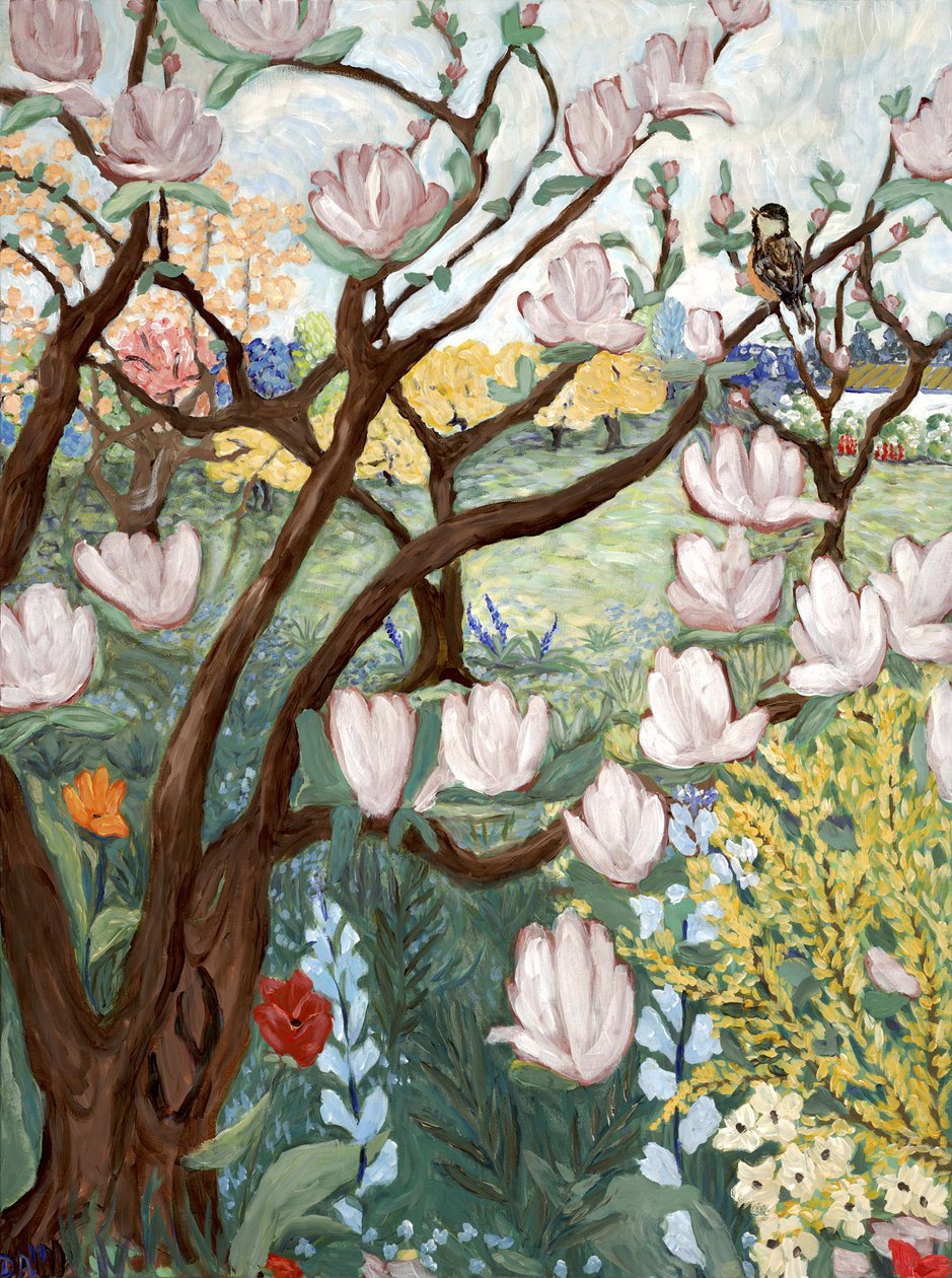 Magnoliapuu, 2019 (akryyli kankaalle) tekijältä Deborah Eve Alastra