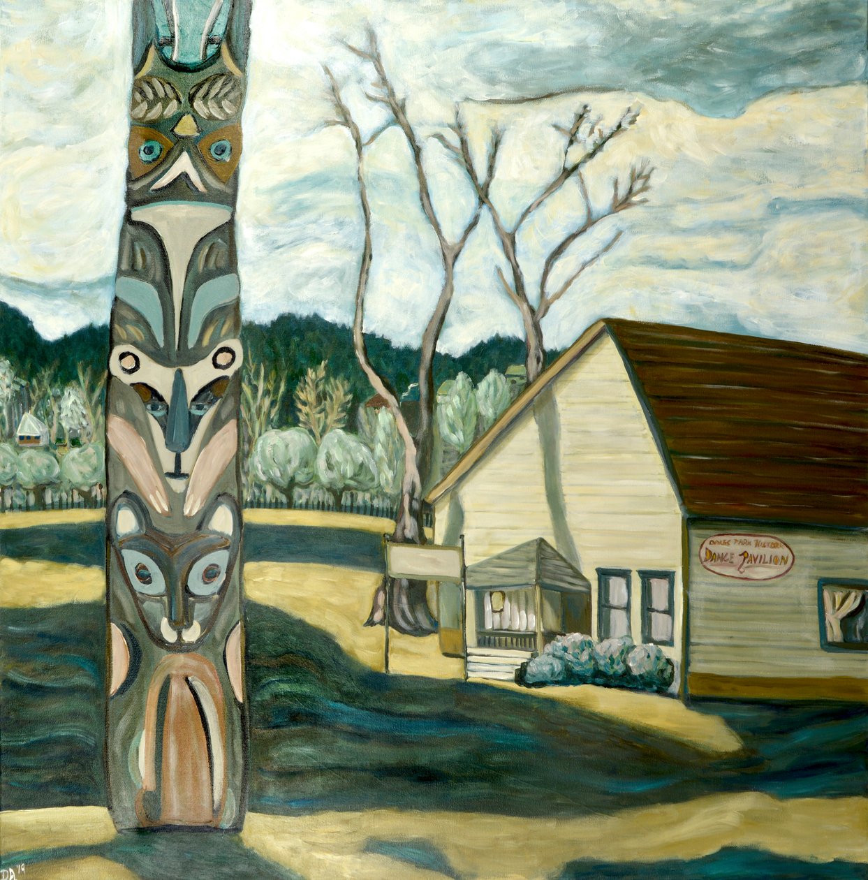 Oaks Totem, 2019 (akryyli kankaalle) tekijältä Deborah Eve Alastra