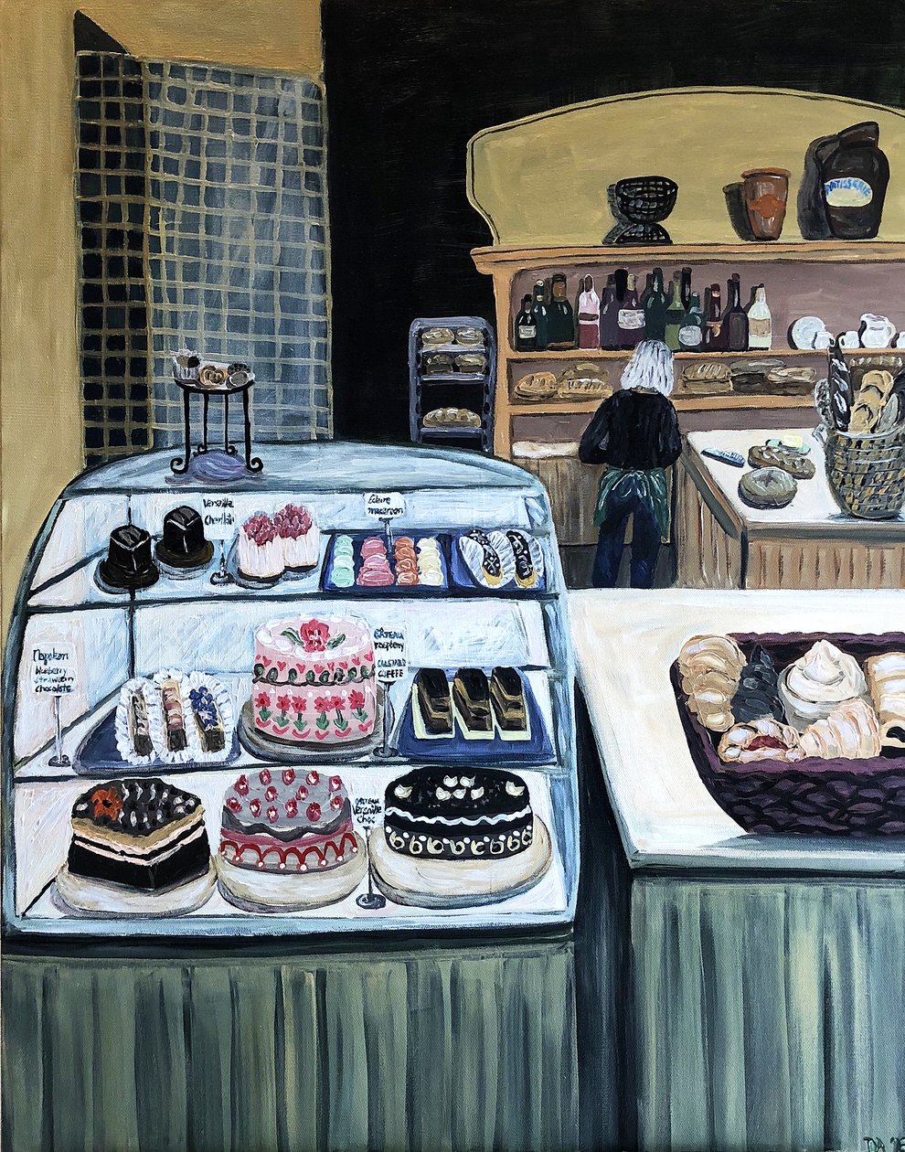 Patisserie, 2018 (akryyli kankaalle) tekijältä Deborah Eve Alastra