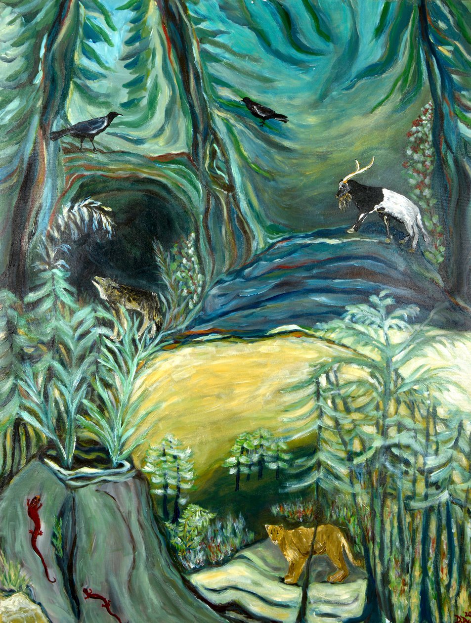 ReGrowth, 2021 (akryyli kankaalle) tekijältä Deborah Eve Alastra