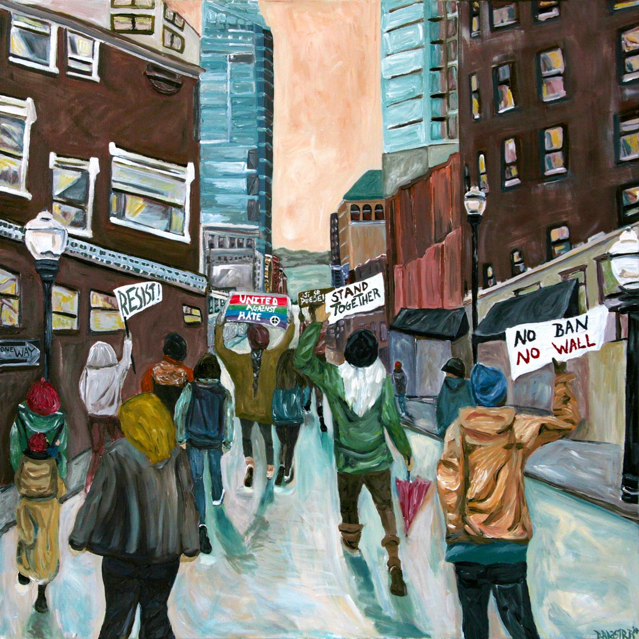Resist, 2016 (akryyli kankaalle) tekijältä Deborah Eve Alastra