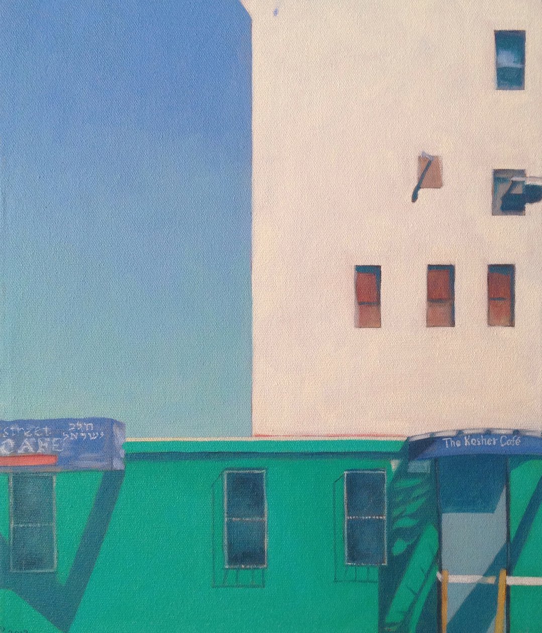 Brooklyn Kosher Cafe, 2012 (öljy kankaalle) tekijältä Deborah Stevenson