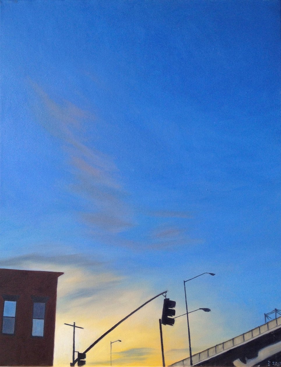 Brooklyn Twilight by the BQE, 2012 (öljy kankaalle) tekijältä Deborah Stevenson