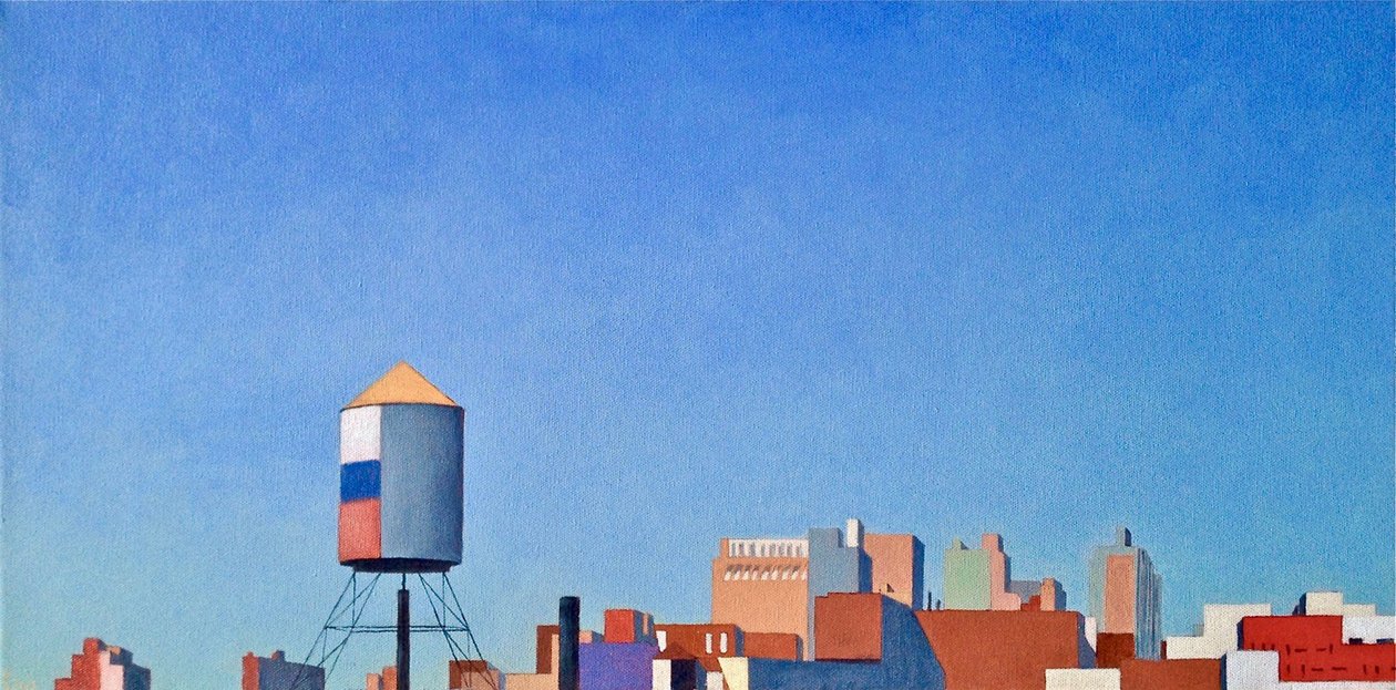 Brooklyn View From 4-t, 2012 (öljy kankaalle) tekijältä Deborah Stevenson