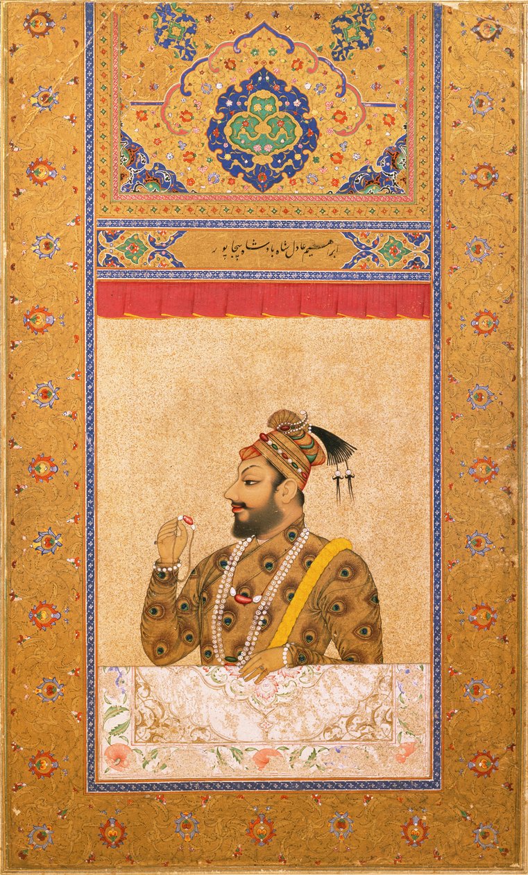 Muotokuva sulttaani Ali Adil Shah II:sta, Bijapurin shahista, intialainen miniatyyri, Bijapur, n. 1660 (wc paperilla) tekijältä Deccani School