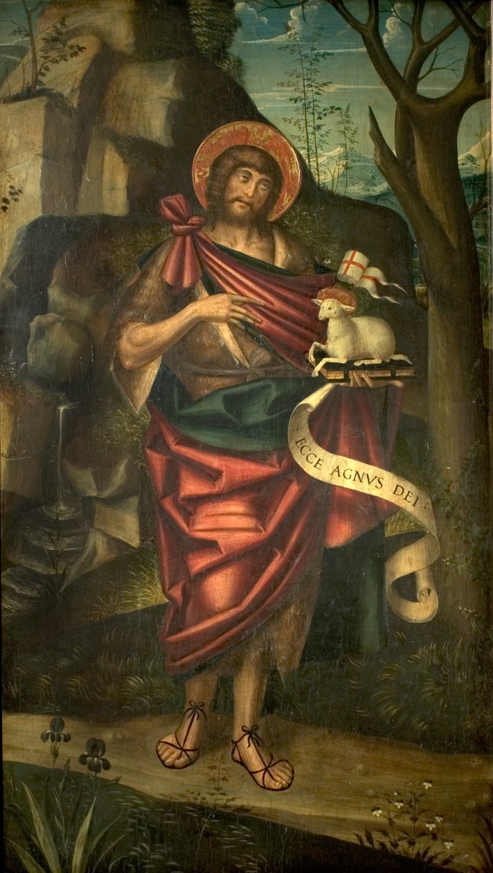 Pyhä Johannes Kastaja erämaassa (recto), n. 1520 tekijältä Defendente Ferrari