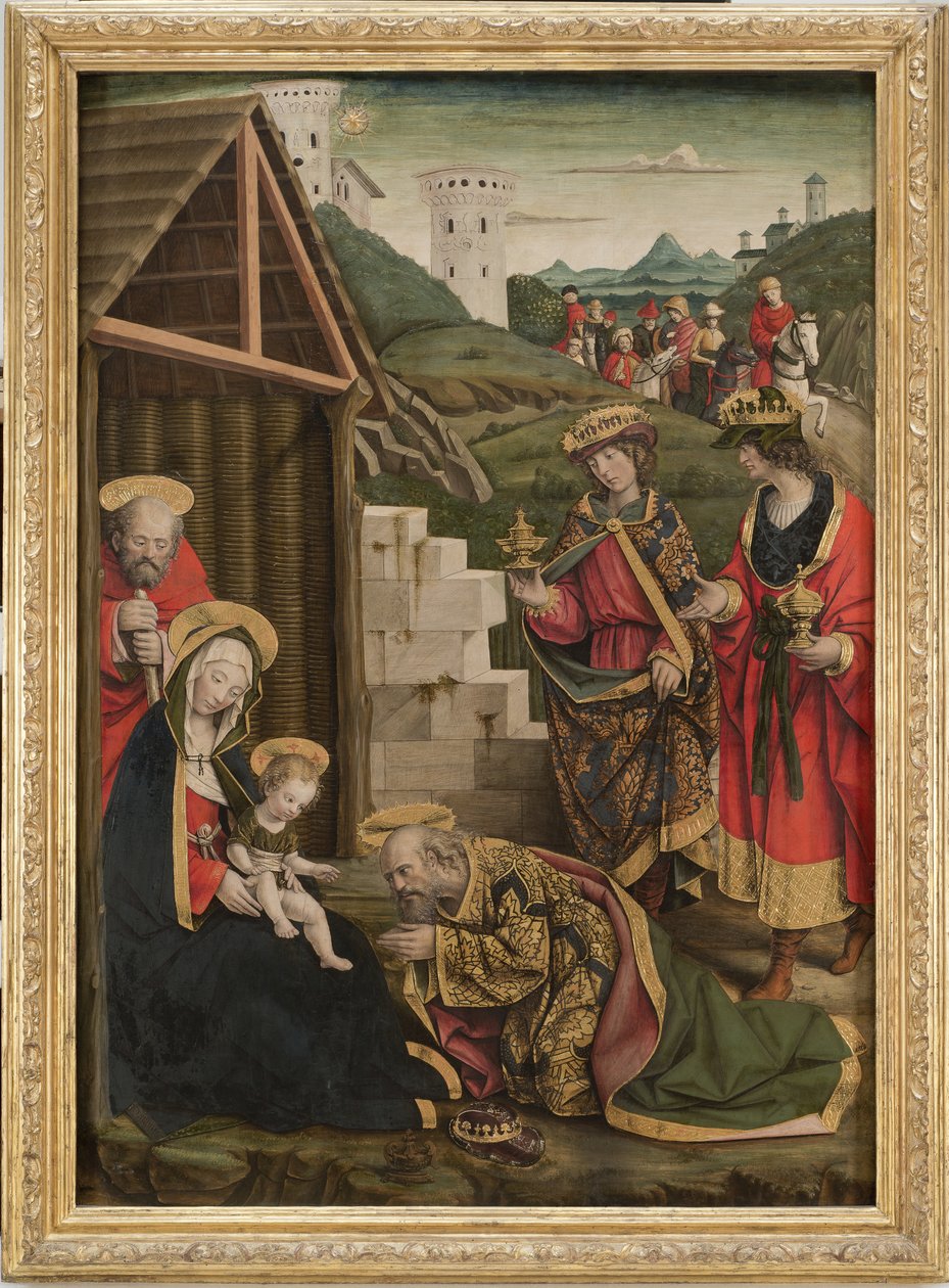 Maagien palvonta, n. 1496-1500 tekijältä Defendente Ferrari