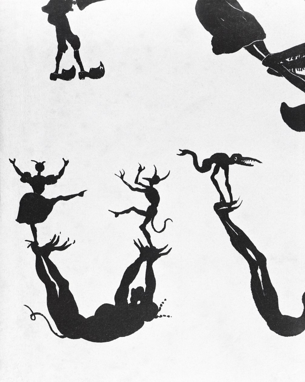 Devilish Alphabet, kaiverrettu Delannois, 1825 (yksityiskohta, katso myös 184307-184311) tekijältä Delaporte
