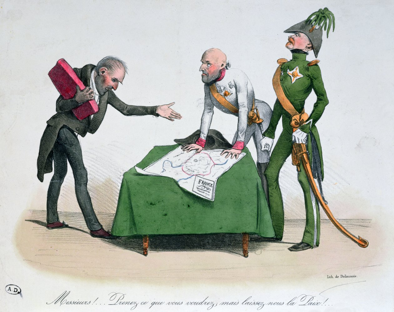 Wienin kongressin karikatyyri 1814-15 tekijältä Delaunois