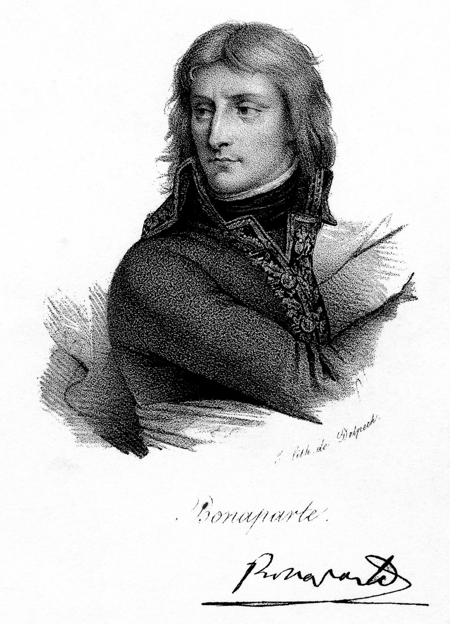 Napoleon Bonaparte nuorena miehenä, n. 1790-luku, c1830. tekijältä Delpech