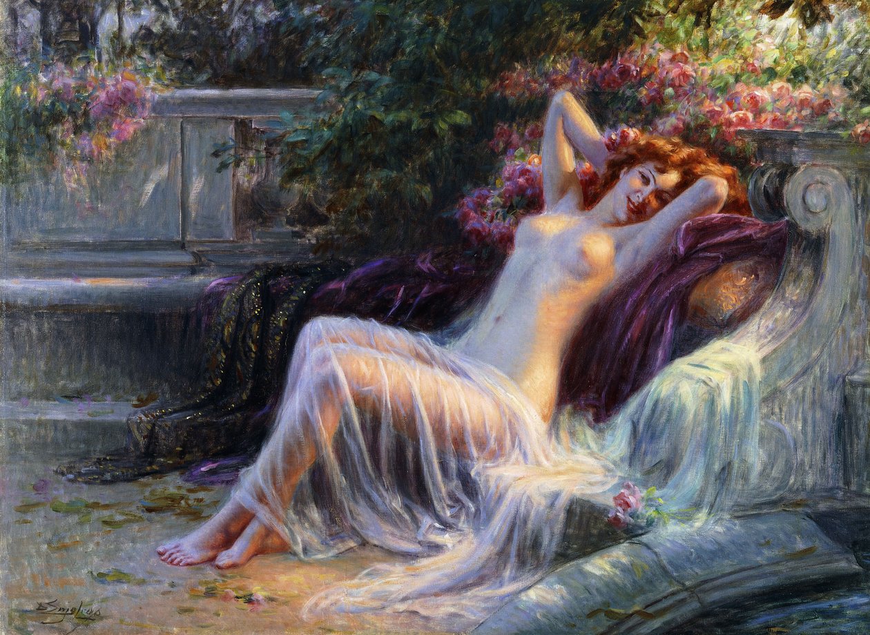 Alaston ruusujen kanssa; Nu aux Roses tekijältä Delphin Enjolras