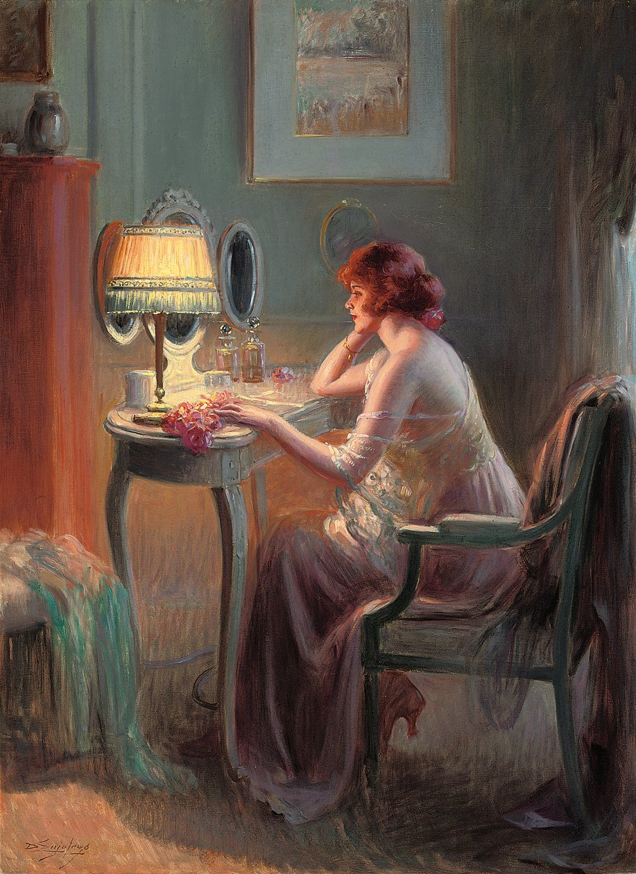 Heijastuksia lampunvalolla (öljy kankaalle) tekijältä Delphin Enjolras