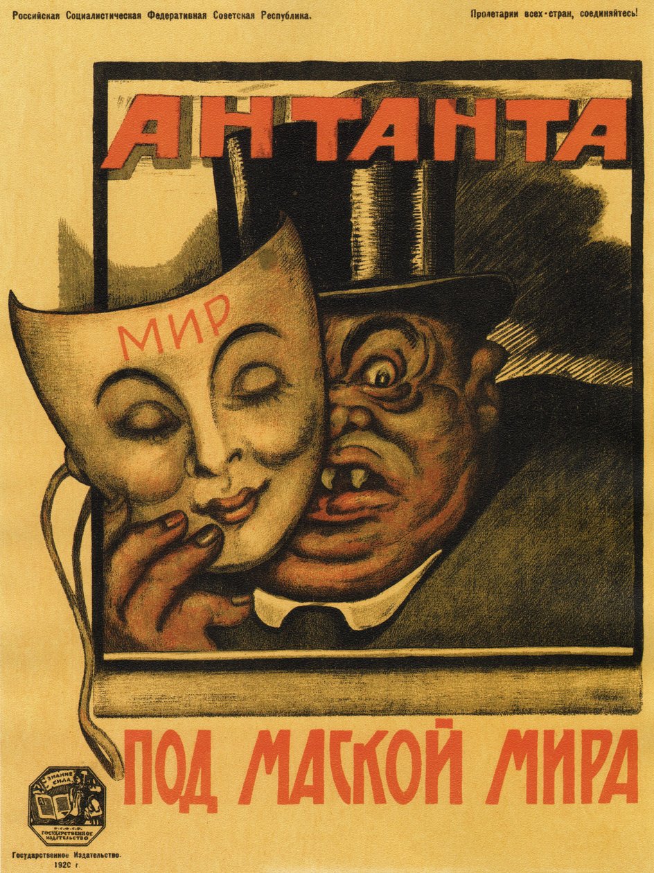 Entente rauhan naamion alla Juliste, 1920 tekijältä Deni
